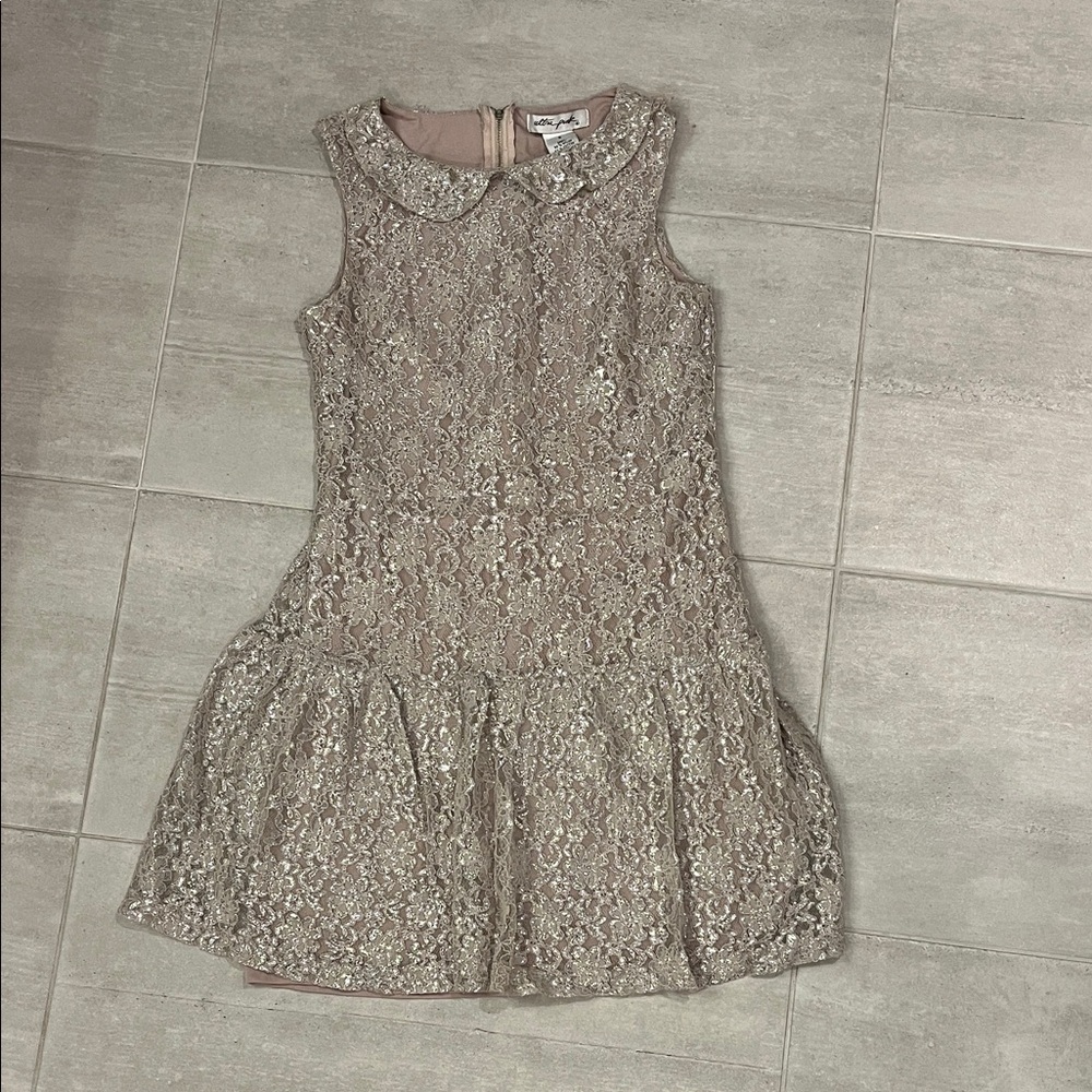 Ultra Pink Lace Overlay Dress